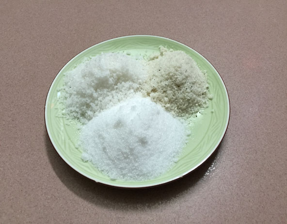 Types of salt: Table salt, Celtic sea salt and Himalayan salt